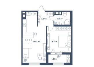 Продаю однокомнатную квартиру, 53.9 м2, Санкт-Петербург, метро Фрунзенская