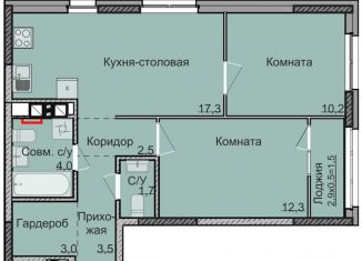 Продаю 2-комнатную квартиру, 54.5 м2, Ижевск