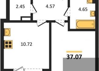 Продаю однокомнатную квартиру, 37.1 м2, Воронеж