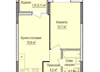 Продаю однокомнатную квартиру, 36.7 м2, Ижевск, Устиновский район, жилой комплекс Норвежский Лес, 20