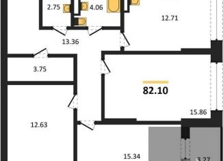 Продаю 3-ком. квартиру, 82.1 м2, Воронеж