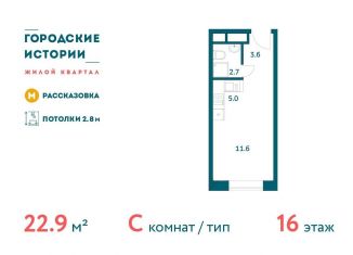 Продажа квартиры студии, 22.9 м2, Москва