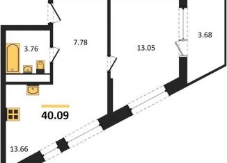 Продажа 1-ком. квартиры, 40.1 м2, Воронеж, набережная Чуева, 7