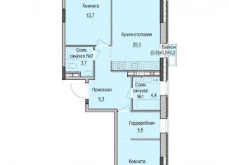 2-комнатная квартира на продажу, 68 м2, Казань, Приволжский район