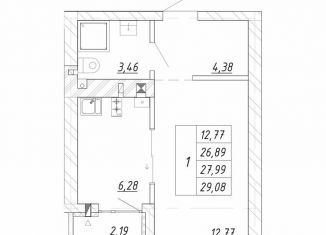 Продажа однокомнатной квартиры, 28 м2, Калининградская область