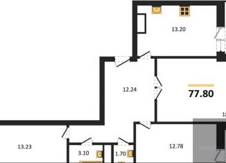 Продаю трехкомнатную квартиру, 77.8 м2, Воронеж, улица Рокоссовского, 47