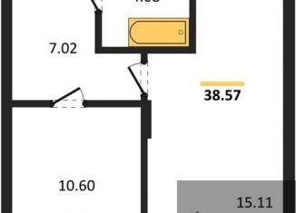 Продается 1-ком. квартира, 38.6 м2, Воронеж