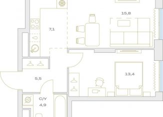 Продажа 1-комнатной квартиры, 46.5 м2, Москва, улица Харлампиева, 32