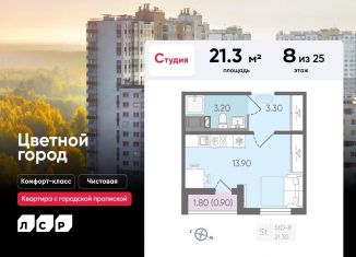 Продам квартиру студию, 21.3 м2, Санкт-Петербург, метро Академическая, Пахомовская улица, 25