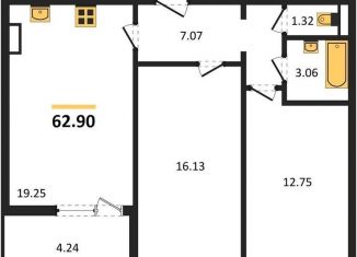 Продаю двухкомнатную квартиру, 62.9 м2, Воронеж, Ленинский район