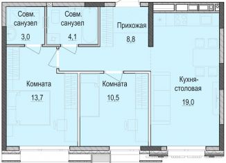 Продам двухкомнатную квартиру, 59 м2, Казань, Приволжский район