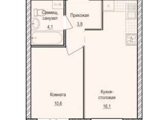 Продажа однокомнатной квартиры, 34.6 м2, село Первомайский