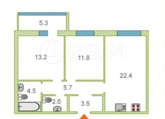 Продажа двухкомнатной квартиры, 65 м2, Тюменская область, улица Фармана Салманова, 16