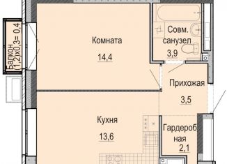 1-комнатная квартира на продажу, 37.5 м2, Ижевск, Первомайский район