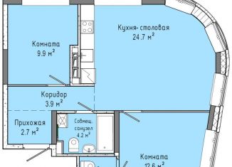 Двухкомнатная квартира на продажу, 60.7 м2, Ижевск, Индустриальный район, улица Ленина, 91/1