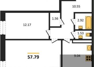 Двухкомнатная квартира на продажу, 57.8 м2, Воронеж