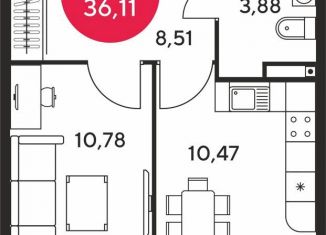 Продается 1-комнатная квартира, 36.1 м2, Ростовская область