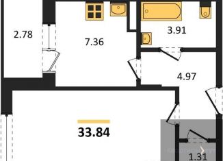 1-ком. квартира на продажу, 33.8 м2, Воронеж