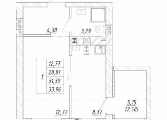 Продажа 1-ком. квартиры, 31.4 м2, Зеленоградск