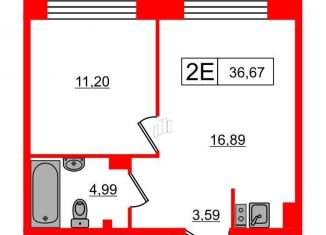 1-комнатная квартира на продажу, 36.7 м2, Санкт-Петербург, ЖК Нева Резиденс, Ремесленная улица, 17