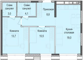 Продаю двухкомнатную квартиру, 59 м2, Казань, Приволжский район