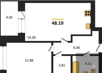 1-комнатная квартира на продажу, 48.2 м2, Павловск