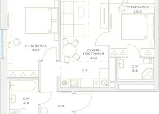 Продажа 2-комнатной квартиры, 56.1 м2, Москва, улица Харлампиева, 32