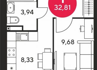 Однокомнатная квартира на продажу, 32.8 м2, Ростовская область