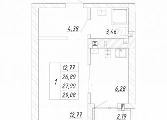 Продам 1-комнатную квартиру, 28 м2, Зеленоградск