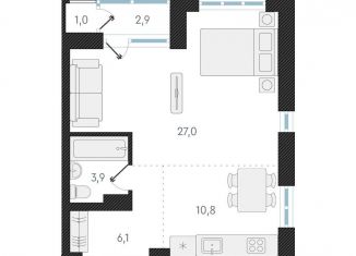 Продажа 1-ком. квартиры, 47.8 м2, Новосибирская область, улица Аэропорт, 49/2