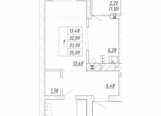 Продам 1-комнатную квартиру, 34 м2, Зеленоградск