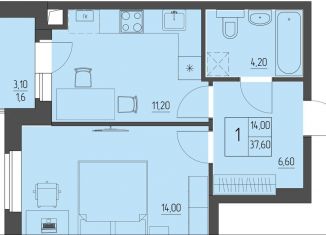 Продаю 1-комнатную квартиру, 36 м2, Батайск, улица Макаровского, 4к2, ЖК Прибрежный