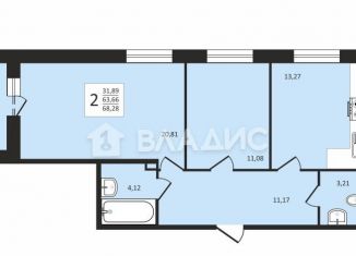 Продам 2-комнатную квартиру, 68.3 м2, Владимир, Октябрьский район, улица Горького, 60А