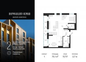 Продается 1-ком. квартира, 75.1 м2, Новосибирск, улица Аэропорт, 49/2