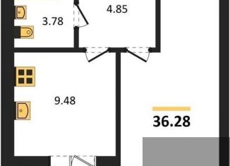 1-ком. квартира на продажу, 36.3 м2, Воронеж, Советский район, улица Курчатова, 26Б