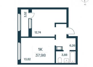 Продается 1-комнатная квартира, 38 м2, городской посёлок Янино-1