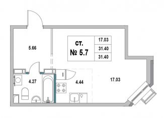 Продается квартира студия, 31.4 м2, Ленинградская область, 1-я Южная улица, 8