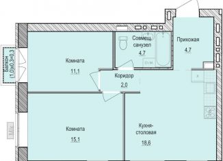 Продажа 2-комнатной квартиры, 56.2 м2, село Первомайский, жилой комплекс Санвилл, 5