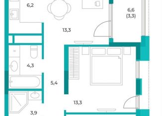 Продается 2-ком. квартира, 66.9 м2, Симферополь, Киевский район, улица Воровского, 24