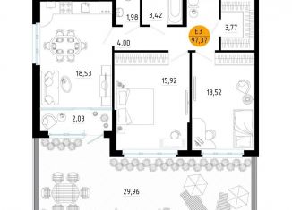 Продам 2-комнатную квартиру, 97.4 м2, Рязань