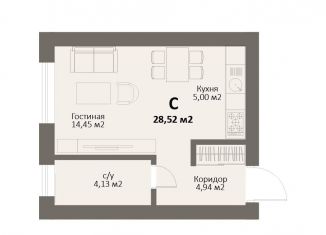 Продаю квартиру студию, 28.5 м2, Краснопольское сельское поселение