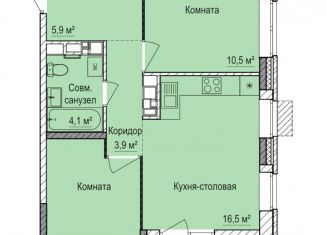 2-ком. квартира на продажу, 51.8 м2, Ижевск, Индустриальный район, жилой комплекс Покровский, 4