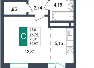 Продается квартира студия, 29.3 м2, Забайкальский край