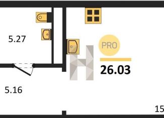 Продается квартира студия, 26 м2, Воронеж, набережная Чуева, 7