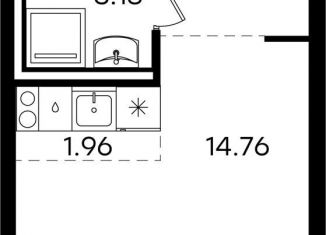 Продается квартира студия, 23.6 м2, Казань