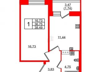 Продается однокомнатная квартира, 38 м2, деревня Новое Девяткино, Главная улица, 2