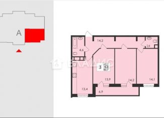 Продажа 3-ком. квартиры, 80.3 м2, Владимир, Добросельская улица, 180, Фрунзенский район