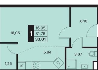 Квартира на продажу студия, 33 м2, Алушта, улица Богдана Хмельницкого, 27