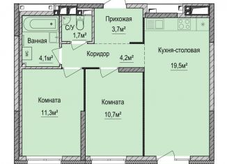 Продается 2-комнатная квартира, 55.2 м2, Ижевск, Устиновский район, улица Новаторов, 1