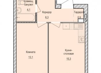 1-ком. квартира на продажу, 39.7 м2, село Первомайский